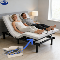 Fabricant B2B de meubles de chambre à coucher, nouveau modèle de lit simple en métal à hauteur réglable automatiquement, design minimaliste, pliable