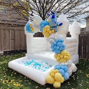 Mini Casa <span class=keywords><strong>de</strong></span> rebote blanca, castillo inflable comercial para exteriores, casa <span class=keywords><strong>de</strong></span> rebote para niños, castillo hinchable con pozo <span class=keywords><strong>de</strong></span> bolas - Product Image 1