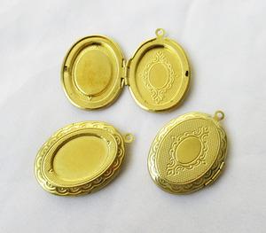 Hình bầu dục ảnh mề đay 24x30mm <span class=keywords><strong>Cabochon</strong></span> thiết lập 18x13mm đồng thau Vòng cổ mặt dây chuyền tự làm đồ trang sức phụ kiện - Product Image 3