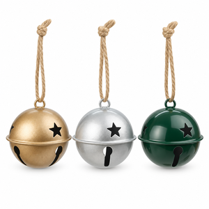 Campana <span class=keywords><strong>de</strong></span> hierro grande personalizada con acabado <span class=keywords><strong>de</strong></span> cobre antiguo, recortes <span class=keywords><strong>de</strong></span> estrella y cuerda <span class=keywords><strong>de</strong></span> yute, adorno colgante para árbol <span class=keywords><strong>de</strong></span> Navidad, puerta o casa <span class=keywords><strong>de</strong></span> campo - Product Image 5