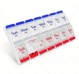 กล่องยา 14 ช่อง แยกสี จัดเก็บได้ 7 วัน ปิดสนิท ปลอดภัย แยกช่องเช้า/เย็น ขายดี - Product Image 4