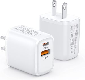 Charging Block Upgraded 20W USB C Wall Charger Block Dual Port PD <b>Power</b> Delivery Type C Charge <b>Adapter</b> Brick for iPhone 14/13 - Product Image 1