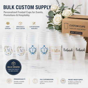 Gobelets en plastique givré personnalisés Sofia Ali, gobelets de fête de <span class=keywords><strong>mariage</strong></span> personnalisés avec monogramme, nom, logo pour les invités de l'événement - Product Image 4