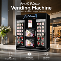 Pemasok Mesin Vending Ouruoxi, Mesin Vending Bunga 34 Loker Ukuran Besar, Pembaca Uang Kertas, Koin, dan Kartu
