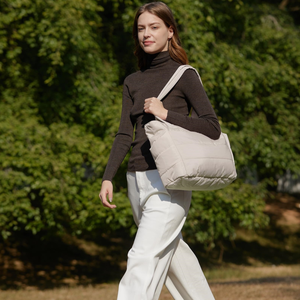 Sac fourre-tout matelassé isotherme grande capacité, sac à bandoulière avec fermeture éclair, sac de shopping minimaliste pour usage quotidien - Product Image 6
