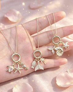 Ocean-themed Jewelry Accessories Zircon Jewelry Styles Link <b>Chain</b> Design Small Pendant Necklace - Product Image 4