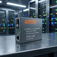 Convertisseur de fibre optique monomode Tanghu HTB-3100 25KM POE GSM/GPRS 10/100M Ethernet, boîte en carton grise