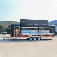 Chammp Remorque mobile en fibre de verre pour café, camion de restauration rapide pour hot-dogs avec équipement de cuisine complet, chariots de vente de crème glacée et de frites