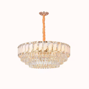 Luz de techo de cristal moderna personalizada de fábrica Iluminación de araña de cadena de hierro moderna - Product Image 4