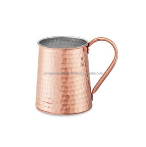 8 Mugs en cuivre de moscou avec poignée en métal, chope pour le service de bière - Product Image 1