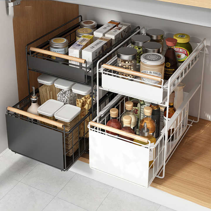 Organizer Salvaspazio Per Cucina - Ripiano Impilabile Con Piedini In Metallo, 30x14x16 Cm, Ideale Per Pentole - Foto 7