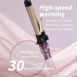 2025 rotativo eléctrico Auto barriles de cerámica rizador de hierro portátil automático rizador de pelo Rosa pelo onda grande rizador de peluquería - Product Image 3