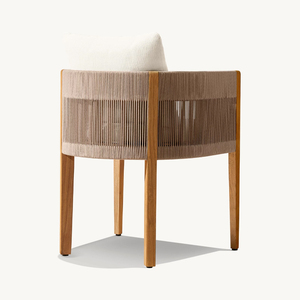 Set da Pranzo da Giardino in Teak Massello Marrone, Tavolo e Sedie da Esterno per Villa Moderna - Product Image 3