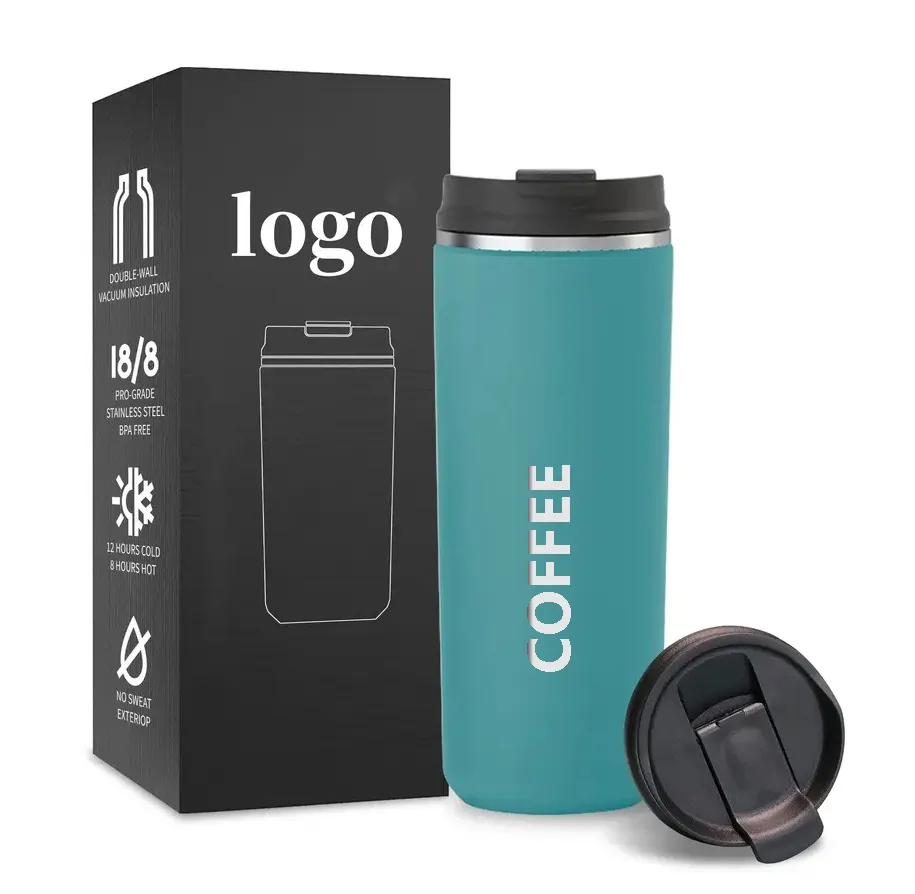 Portable Stainless Steel Coffee Mug Travel Cup Insulated Bottle Wholesale Reusable Leak Proof BPA Free Vacuum Tumbler