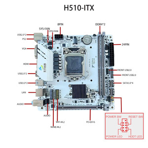 Nova marca <span class=keywords><strong>ITX</strong></span> H510 Motherboard Core 10th/11th Geração I7 I5 I3 CPU Branco <span class=keywords><strong>DDR4</strong></span> M.2 WiFi LGA1200 SATA Desktop Intel Dual HD-MI - Product Image 4