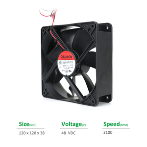 Ventilador Axial SUNON EEC0384B1-000C-A99 Eléctrico 120x120x38mm 48VDC 203mA 9.7W 3100RPM 138CFM con Rodamiento de Bolas para Gabinete e Inversor OEM ODM - Product Image 2