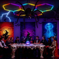 Panneaux lumineux LED hexagonaux RGB intelligents avec télécommande, LED hexagonaux RGB pour la décoration intérieure et extérieure, éclairage de scène pour fêtes
