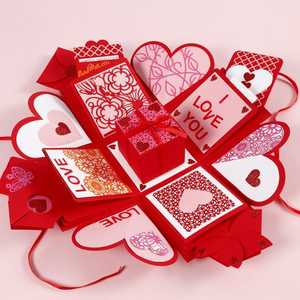 Cardboard paper packaging simple chocolate cake birthday diy love large photo album surprise gift explosion box