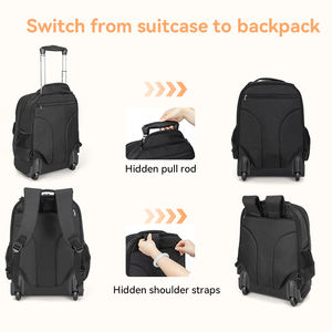 <span class=keywords><strong>Sac</strong></span> <span class=keywords><strong>à</strong></span> <span class=keywords><strong>dos</strong></span> <span class=keywords><strong>à</strong></span> roulettes pour ordinateur portable <span class=keywords><strong>avec</strong></span> compartiment pour ordinateur portable, fermeture éclair imperméable en Oxford 1680D, idéal pour les voyages d'affaires, le travail, les collègues et les étudiants - Product Image 3