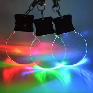 LINLI OEM Logo Engraved Acrylic LED Light Up Flashing Key Chain