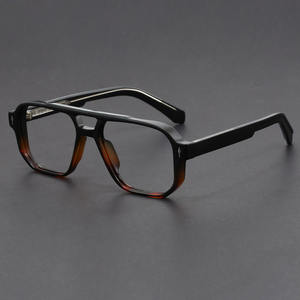 Marcos De ojo De cristal óptico para hombre De nuevo diseñador, <span class=keywords><strong>marca</strong></span> Anti UV400, inserto De aleación cuadrado gris transparente clásico, Monturas De Gafas - Product Image 3