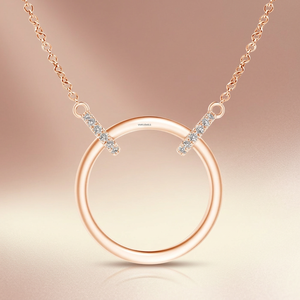 Colgante de barra con diamantes cultivados en laboratorio de corte redondo abierto en oro de 10K, 14K, 18K y plata de ley 925, 935. Regalo de lujo con diamantes para ella. - Product Image 1