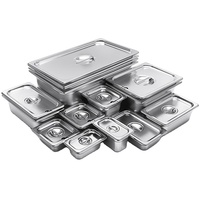 Dondurma Gn Pan 1/4 1/6 yarım boy otel paslanmaz çelik Gastronom Catering gıda ısıtıcısı büfe buharlı masa Pan konteyner kapaklı