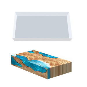 Stampi per Tavoli in Resina Epossidica, Grandi Stampi in Silicone per Tavoli Effetto Fiume con Base in Legno, Bianco, per Tutte le Stagioni, Consegna in 1-5 Giorni - Product Image 1