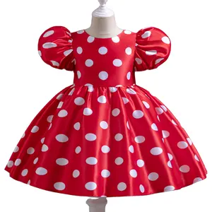 China Wholesale Price Casual Dresses Polka Dot Princess Party Kids Dresses for Girls