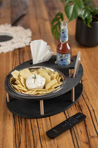 Grand organisateur de bol à collation et porte-bouteille de vin Organisateur de majordome pour canapé Snackbar Caddy pour canapé - Product Image 3