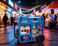 Générateur diesel silencieux de haute qualité 7000W 50Hz YC7GF-3 monophasé/triphasé 400V, groupe électrogène portable refroidi par air