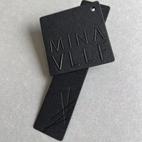Étiquettes suspendues personnalisées en papier kraft pour chaussettes et vêtements, écologiques, logo personnalisé noir