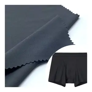 Hi kualitas 100% poliester kain warna murni adem kain kint daur ulang lembut untuk pakaian dalam pria