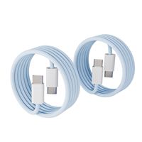 Kabel Data Tipe C pengisian cepat, kabel Data tipe C, kabel pengisian cepat, tipe c, kepang warna PD 60W, USB C ke Tipe C, 1 M 2M