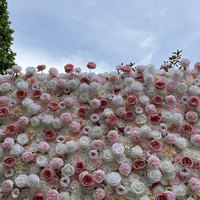 Mur de fleurs artificielles sur mesure pour hôtels et banquets, panneau de roses et d'hortensias en soie pour la décoration de salles de mariage, de conférences et d'événements