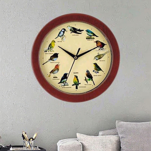 Hiện Đại Im Lặng Quét Âm Nhạc Nhựa Thạch Anh Đồng Hồ Reloj De Pared Retro Đồng Hồ Treo Tường Với Chim Âm Thanh - Product Image 4