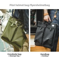 Sac bandoulière bomber rétro style casque en nylon, grande capacité, pour homme, collection automne 2021