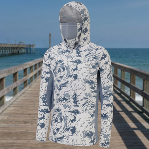 Camisa de Poliéster con Protección Solar UPF 50, Transpirable, Anti-UV, con Estampado de Camuflaje, para Hombre, con Protección para el Cuello, Impermeable, para Pesca - Product Image 3