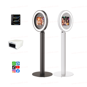 Photomaton portable en aluminium rond de qualité supérieure avec éclairage LED RGB et angle réglable pour location de mariage - Product Image 2