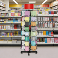 Présentoir de cartes rotatif 6 faces verticales au détail en fil métallique présentoirs de cartes postales de Noël