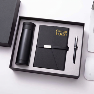 Ensemble Cadeau de Bureau de Luxe <span class=keywords><strong>Noir</strong></span> A5 Personnalisé OEM 2026 avec Reliure Spirale, Feuilles Mobiles, Couverture en PU <span class=keywords><strong>et</strong></span> Boîte d'Emballage - Product Image 1