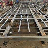 Semi-remorque plateau industrielle de 40 pieds, 3 essieux, capacité de charge de 40 000 kg, pour le transport d'équipements, avec carrosserie robuste