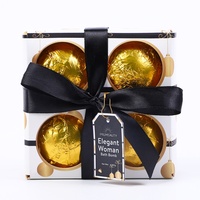 Vente en gros Coffret cadeau boules de bain or de luxe personnalisé Aromathérapie Spa Coffret bombe de bain pétillante naturelle biologique