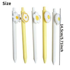 Bolígrafo de Gel Blanco Daisy de 0.5 mm, Herramienta de Escritura de Plástico para Oficina y Escuela, Cierre de Presión - Product Image 4