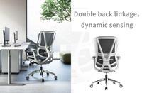 Chaise de bureau en maille KOHO avec appui-tête réglable, support lombaire, chaise ergonomique pivotante pour personnel, chaises de bureau pour espaces de travail, fournitures de projet