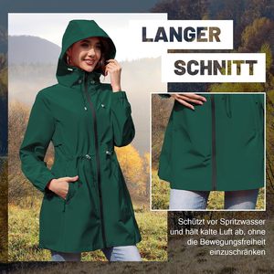 Impermeable Ligero y Transpirable para Mujer, Marca <span class=keywords><strong>Durio</strong></span>, con Capucha, Plegable, Ideal para Viajes y Senderismo - Product Image 4
