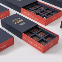 Boîte d'emballage de chocolat romantique haut de gamme avec séparateurs, boîte à biscuits avec matériau écologique