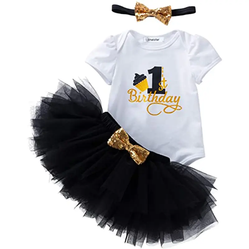 Boutique baby girl summer fashion fancy cotton baby clothing romper birthday party dress