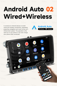 BQCC 2DIN 9 pouces, autoradio sans fil CarPlay <span class=keywords><strong>Android</strong></span> Auto AUX USB BT appels BT musique FM AM RDS radio caméra embarquée lecteur multimédia universel pour voiture - Product Image 3
