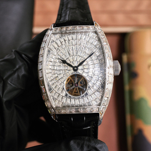 Orologio Super Skeleton da <span class=keywords><strong>Uomo</strong></span>, Elegante Orologio da Polso Impermeabile per Affari, Movimento Meccanico Automatico, Completamente Tempestato di Diamanti - Product Image 5
